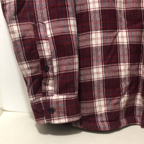 Quicksilver Sherpa Jacket Men 2XL Burgundy Plaid Cotton Polyester Lining Winter - Picture 4 of 12